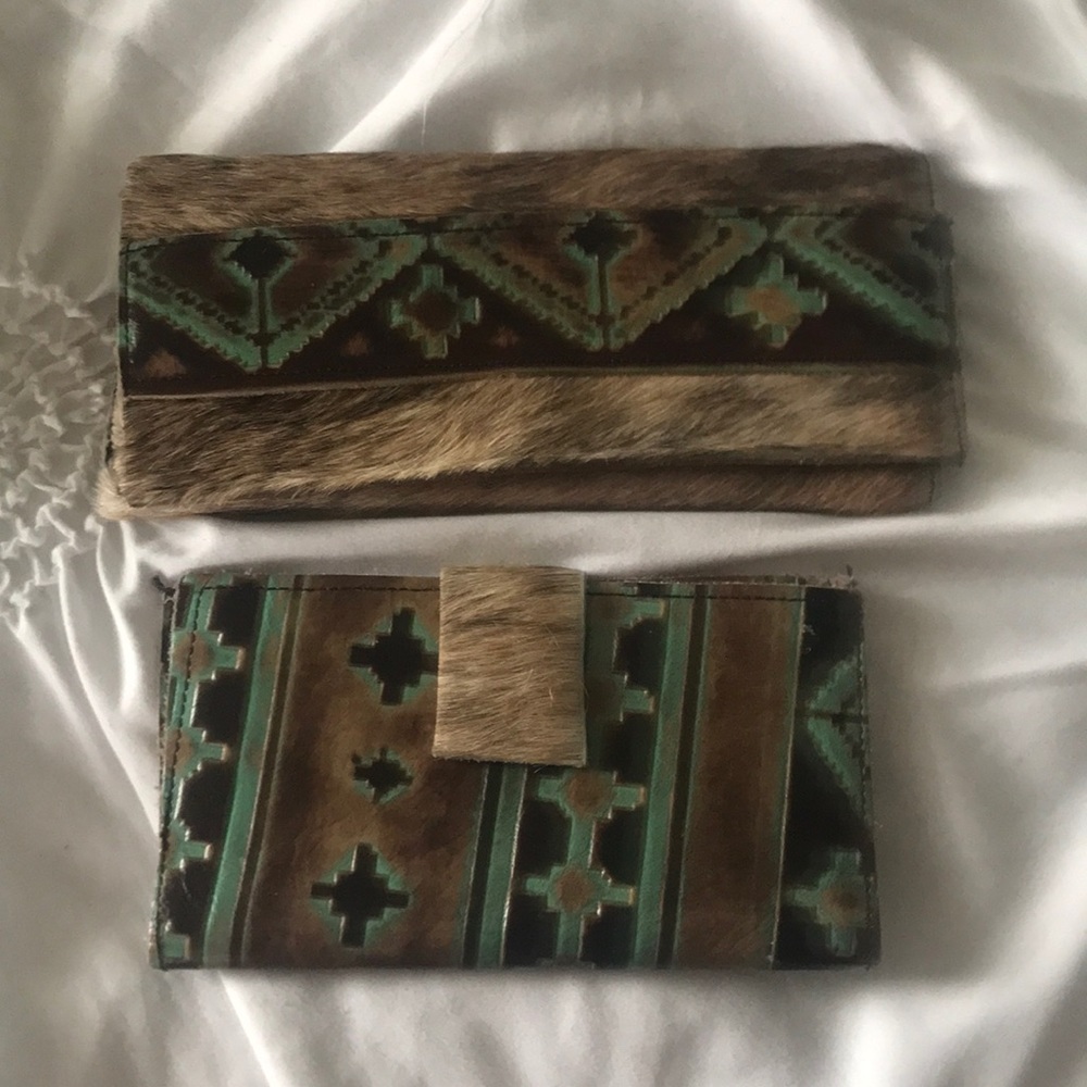 Cowhide wallet and checkbook cover
